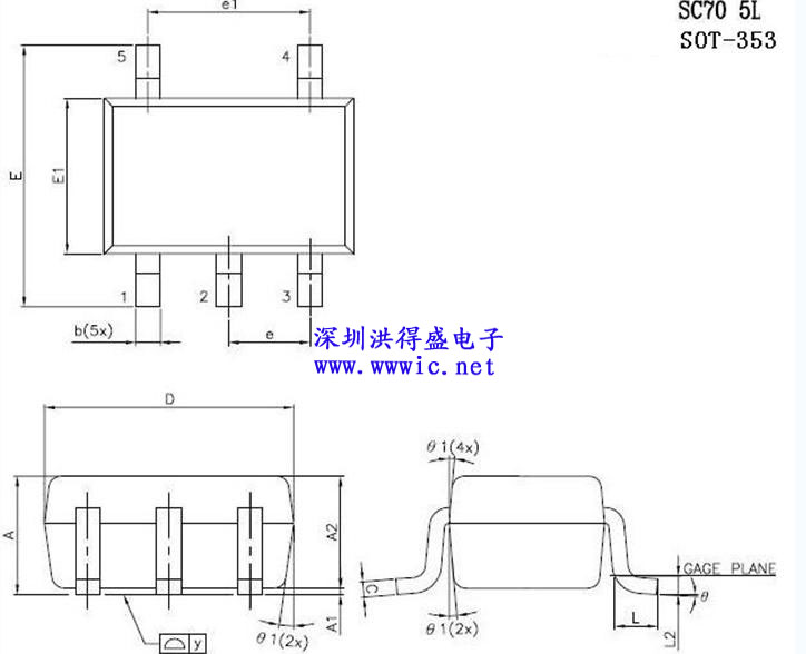 sot353/sc70 5l封装图